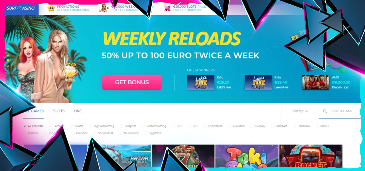 бонус surf casino за регистрацию